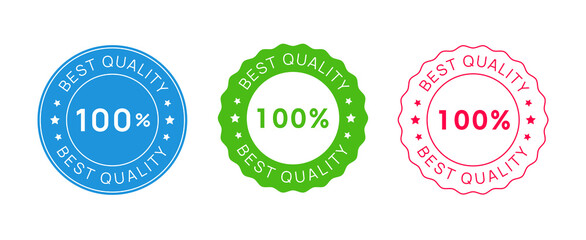 Set of Best Quality Stamp Icon Signs. Vector Premium Product Emblem.