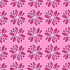 seamless pattern with pink flowers