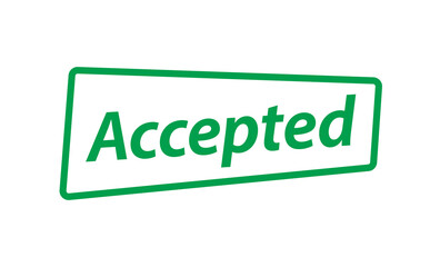 Accepted stamp isolated on white background