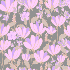 seamless pattern flowers on background