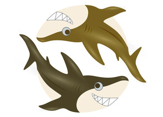 Gold and bronze shark in the set.