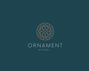 Luxury flower circle logo vector design. Elegant ornament logotype sign. Modern floral icon.
