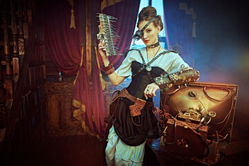 lady with vintage mechanisms