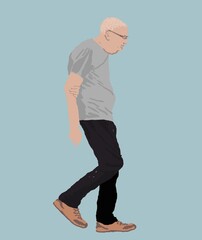 Fototapeta premium Vector Illustration of People on Flat color Background