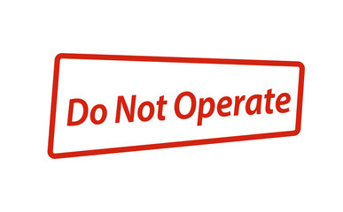 Do not operate stamp isolated on white background