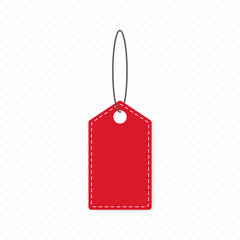 Red Blank Tag isolated on transparent background.