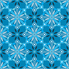 Seamless African Design Pattern for Fabric and Textile Print in Blues