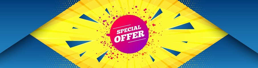 Special offer sticker. Abstract background with offer message. Discount banner shape. Sale coupon bubble icon. Best advertising coupon banner. Special offer badge shape. Vector