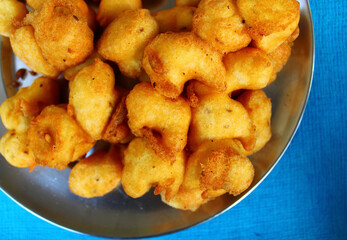 Moong dal vada closeup