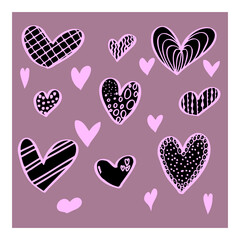 isolated set of hearts