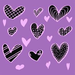 vector isolated set of hearts