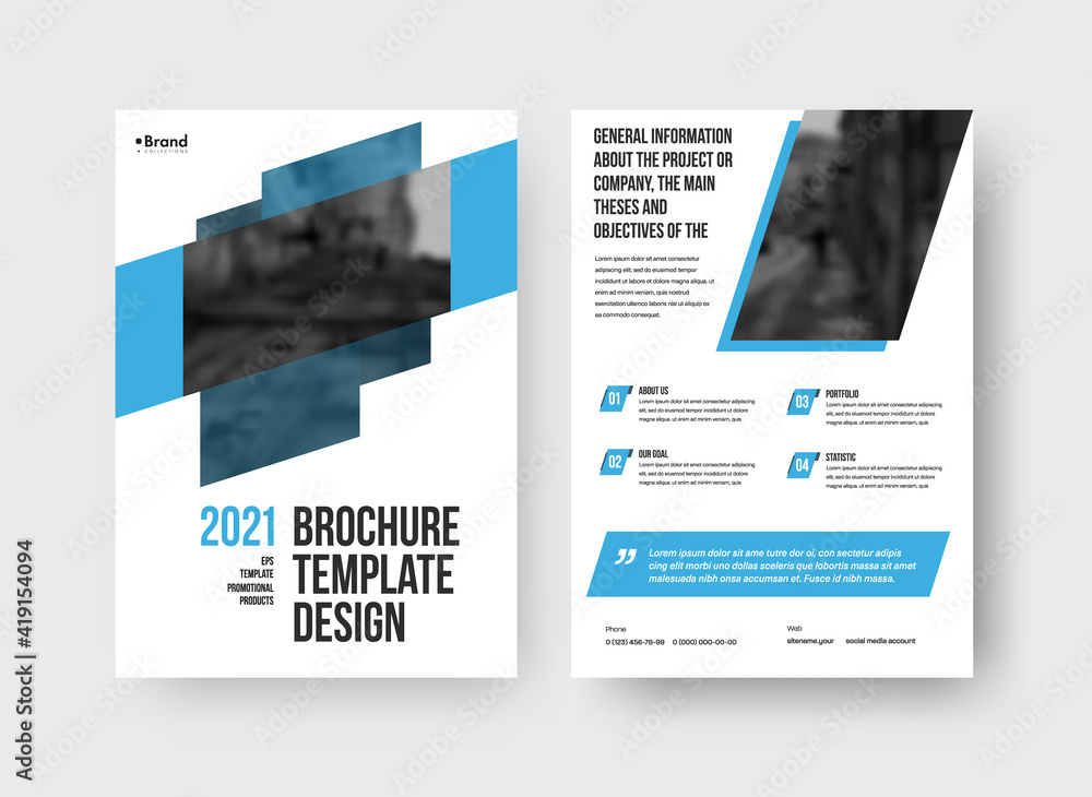 Poster vector brochure template with design
