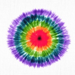 Obraz premium Fabric Tie Dye Striped Pattern Ink Background Bohemian Spiral. Hippie Dye Drawn Tiedye Swirl Shibori tie dye abstract batik seamless pattern Trendy Fashion Fantasy Dirty Tie Dye Watercolour