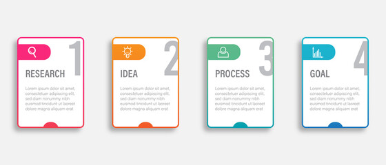 4 steps or options Infographics design template for business with icon