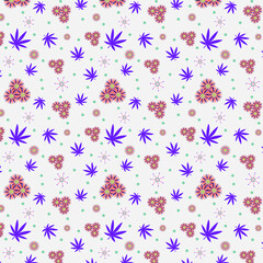 Modern style Summer flower repeat pattern for fabric, textile design with white background