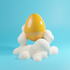 Abstract Easter Egg concept. 3D illustration