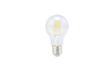 Light bulb isolated on white background, bulb symbol with inspiration and innovation, energy and electric, object, solution and imagination, creativity and intelligence, on people.