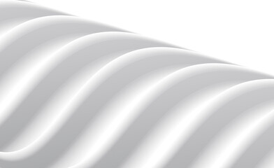 Abstract 3d background with white wave forming surface, play of light and shadow in white space