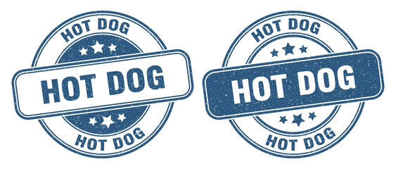 Fototapeta premium hot dog stamp. hot dog label. round grunge sign