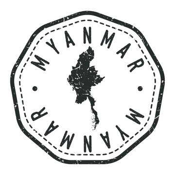 recommend clip art: Myanmar (Burma) Map Stamp Retro Postmark. Silhouette Postal Passport. Seal Round Vector Icon. Badge Vintage Postage Design.