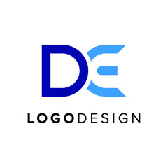 Modern letter DE logo design