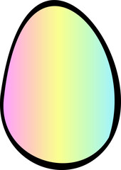 Hand draw Colorful pastel gradient Easter Egg. EPS Digital illustration