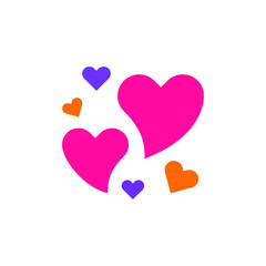 Floating hearts vector for romance event