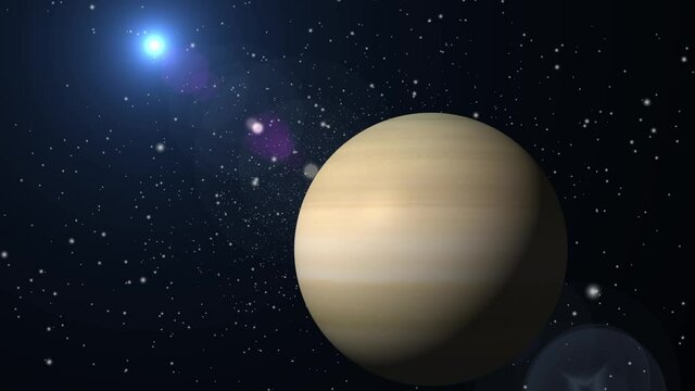 planets like Saturn move with a bright light in space