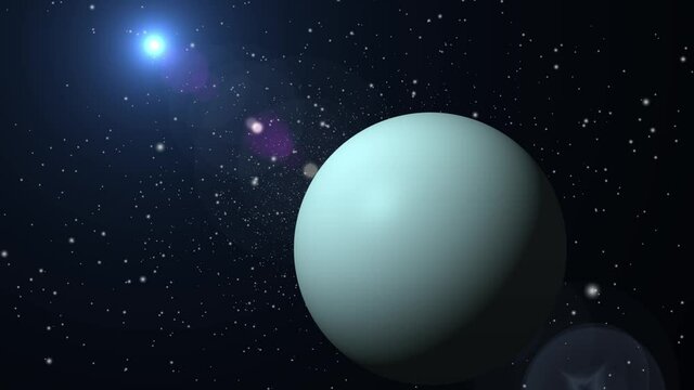 the planet uranus in the solar system of space, the great universe
