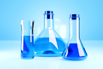 Chemistry Flasks and Glassware 3D Illustration
