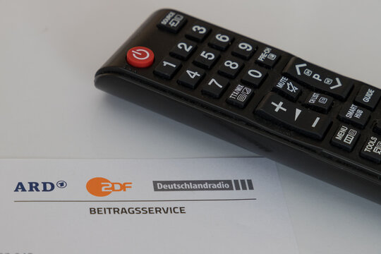 Hildesheim, Germany - June 18, 2020: German letterhead from fee collection service (Beitragsservice) for broadcasting institutions ARD and ZDF to receive television and radio. Also known as GEZ.