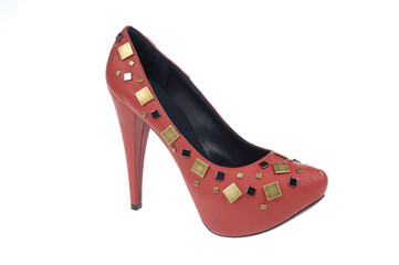 Fototapeta premium Fashion summer shoes for women studio shoot