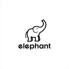 Simple Elephant Logo, Head Animal Vector Design