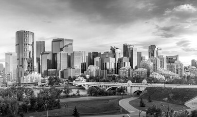 Calgary Skyline in Black and White