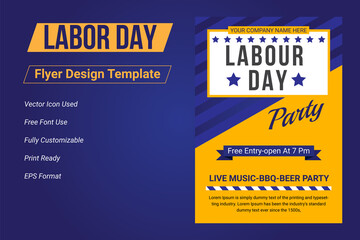 Labor day sale promotion advertising flyer, banner template. American labor day wallpaper. Labor Day Poster, voucher discount. Vector illustration.