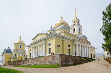 Fototapeta na wymiar Monastery of the Nilo-Stolobenskaya desert. Epiphany Cathedral and the Church of St. Nile. Tver Region, Russia