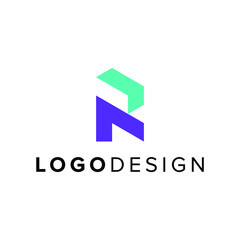 Modern abstract letter R logo design