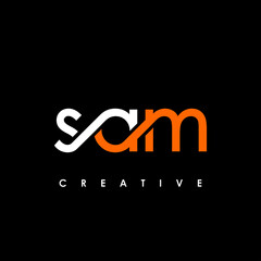 SAM Letter Initial Logo Design Template Vector Illustration - obrazy, fototapety, plakaty