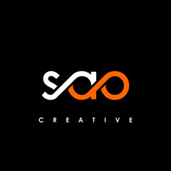 SAO Letter Initial Logo Design Template Vector Illustration