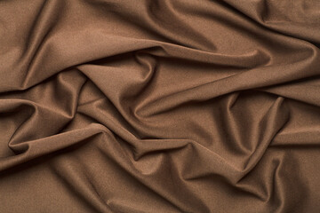 Fototapeta premium Background fabric. Brown textile fabric with texture and pattern drapery background