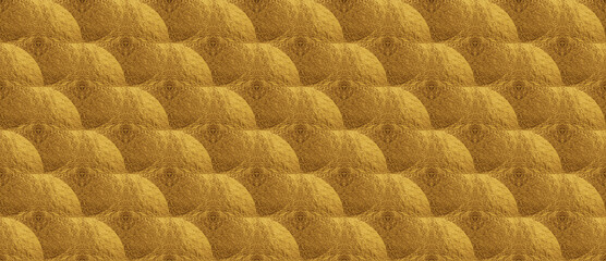 golden fish scales seamless pattern. Background banner or border with golden chrome effect in geometrical elegance style. luxury metallic texture