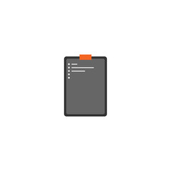 task or job description icon, mobile application template, element design and website. vector illustration isolated on white background