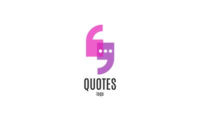 modern, simple and clean quotes logo design with trendy color