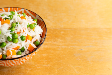basmati rice with green peas and carrots
