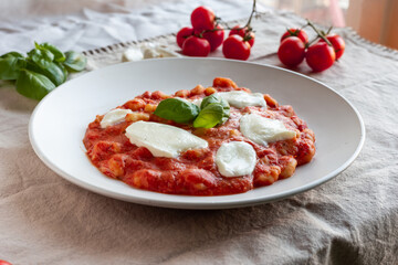 Gnocchi, italian pasta with tomato
