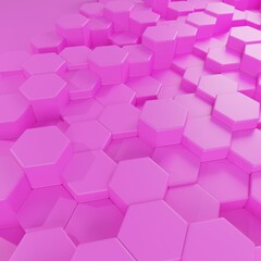 3D geometric background hexagon pink pattern