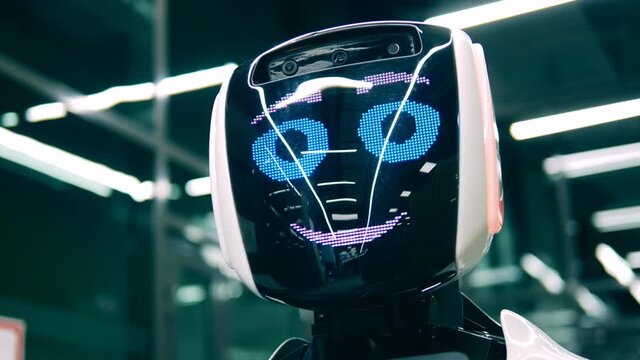Futuristic robot showing love on his face