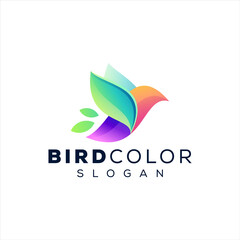 Obraz premium bird color gradient logo design