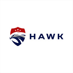 hawk shield strong logo design