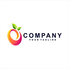 fruit gradient color logo design